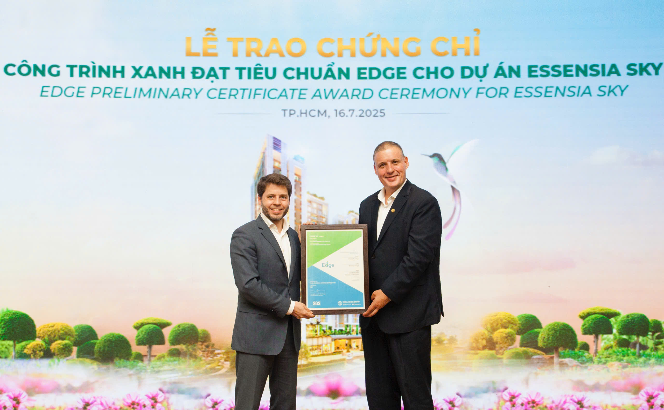Dự án Essensia Sky nhận chứng chỉ công trình xanh đạt tiêu chuẩn Edge