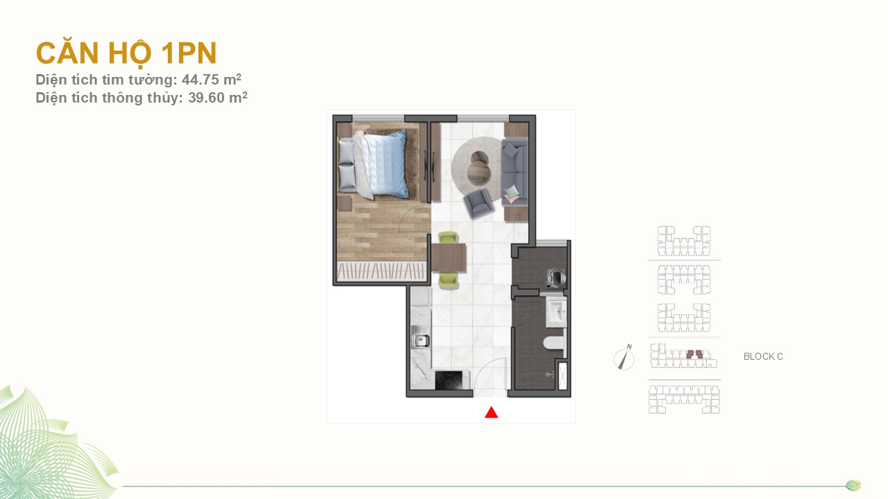 Layout căn 1PN Dragon E-Home