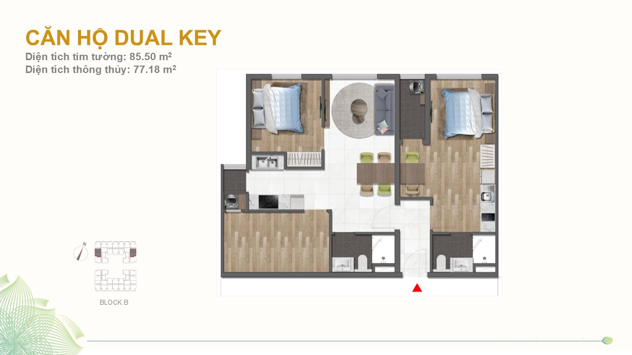 Layout căn Dual-key Dragon E-Home 1