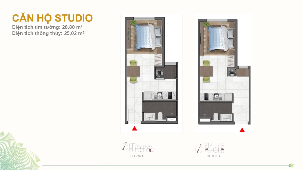 Layout căn studio Dragon E-Home 1