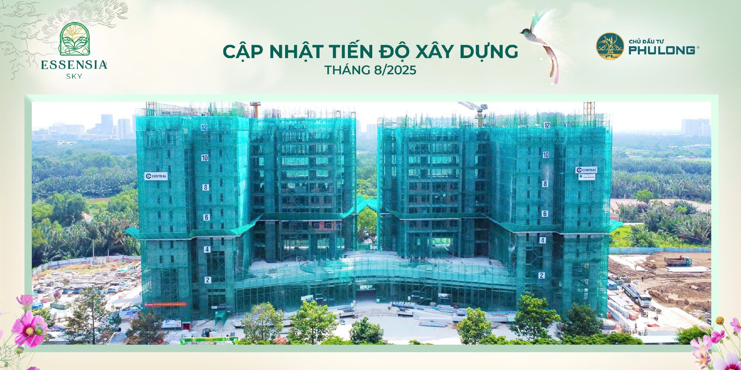 Tiến độ xây dựng Essensia Sky tháng 8/2025