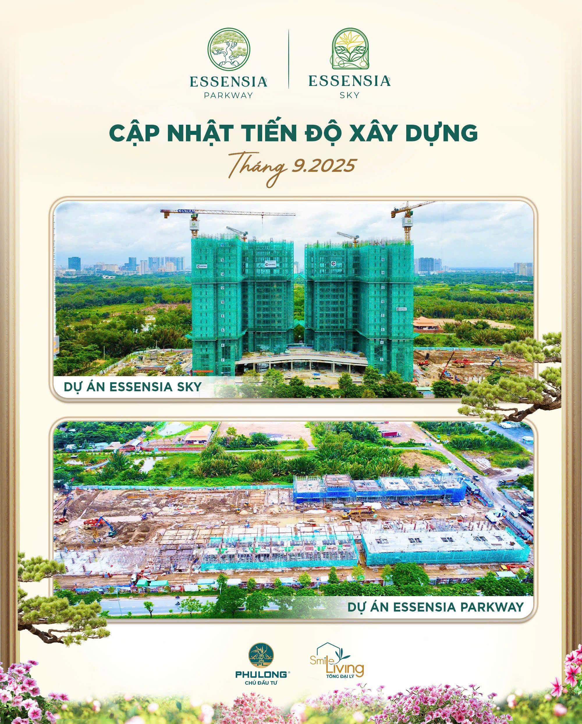 Tiến độ Essensia Sky và Essensia Parkway Tháng 9/2025