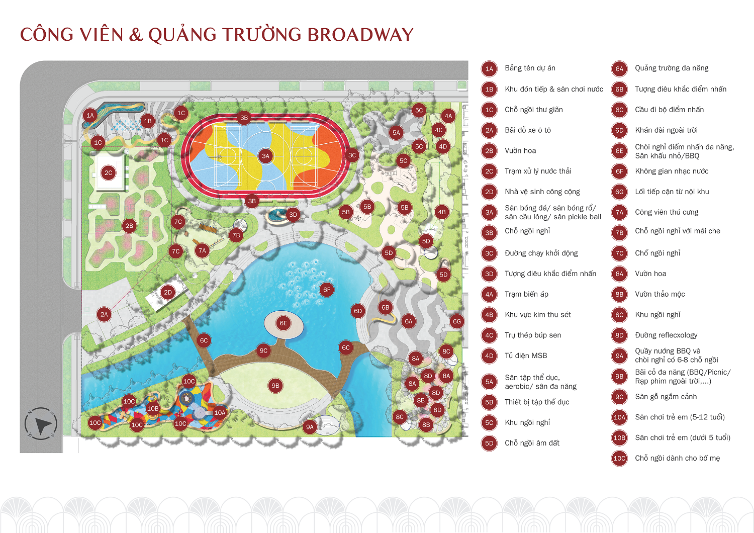 Mặt bằng công viên & quảng trường Essensia Broadway
