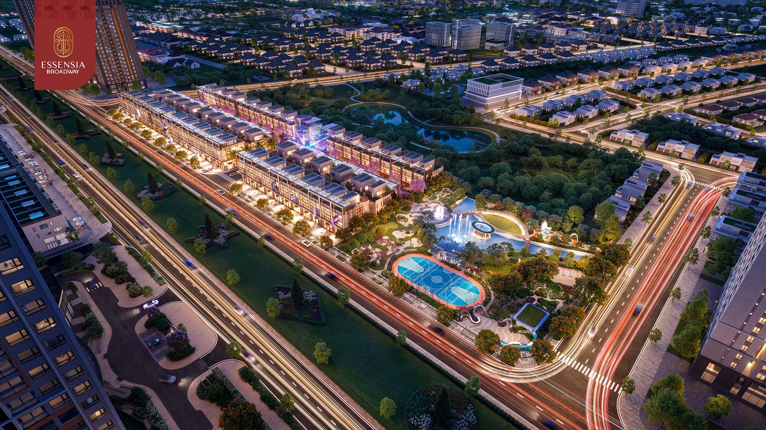 Phối cảnh công viên & quảng trường Essensia Broadway