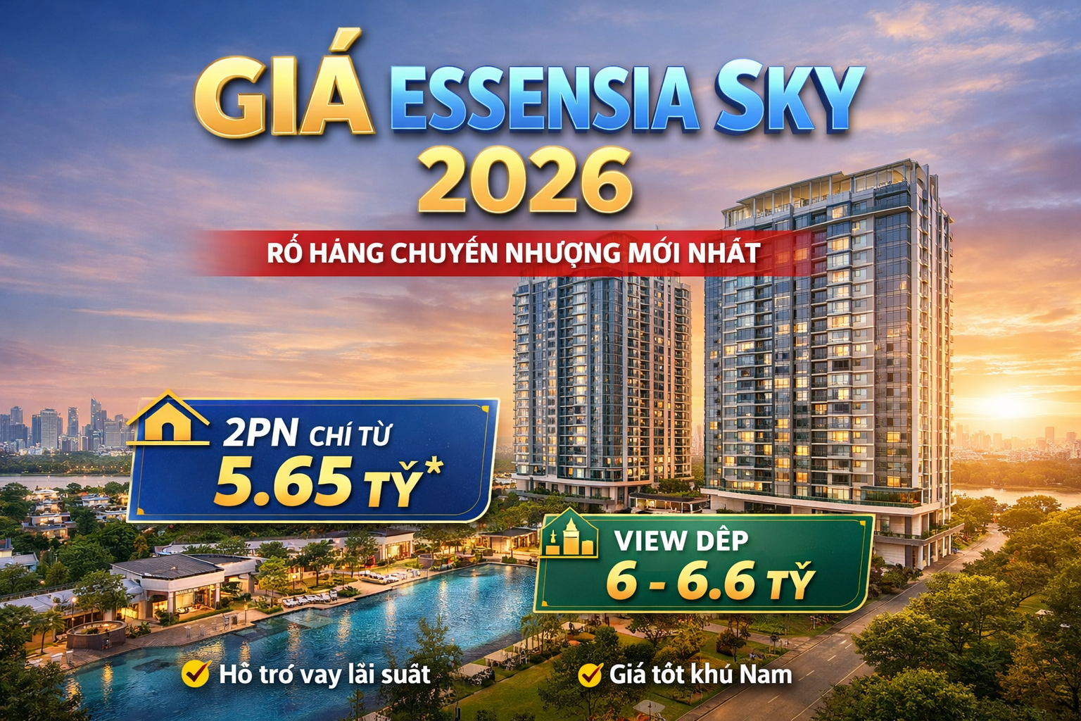 Giá chuyển nhượng căn hộ Essensia Sky tháng 4 năm 2026