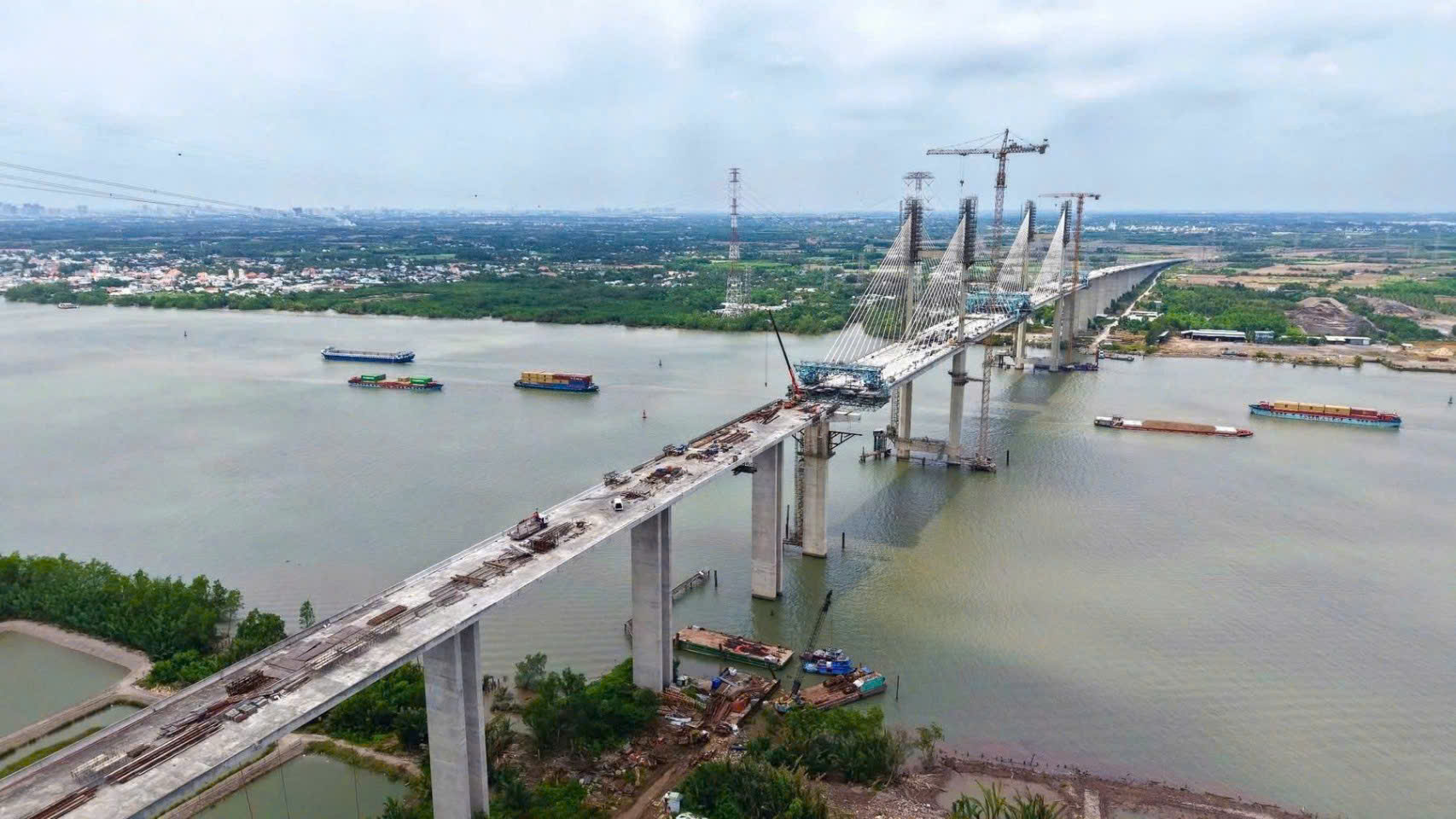 Cầu Phước Khánh cập nhật tiến độ thi công ngày 22 04 2026 tại khu Nam Sài Gòn