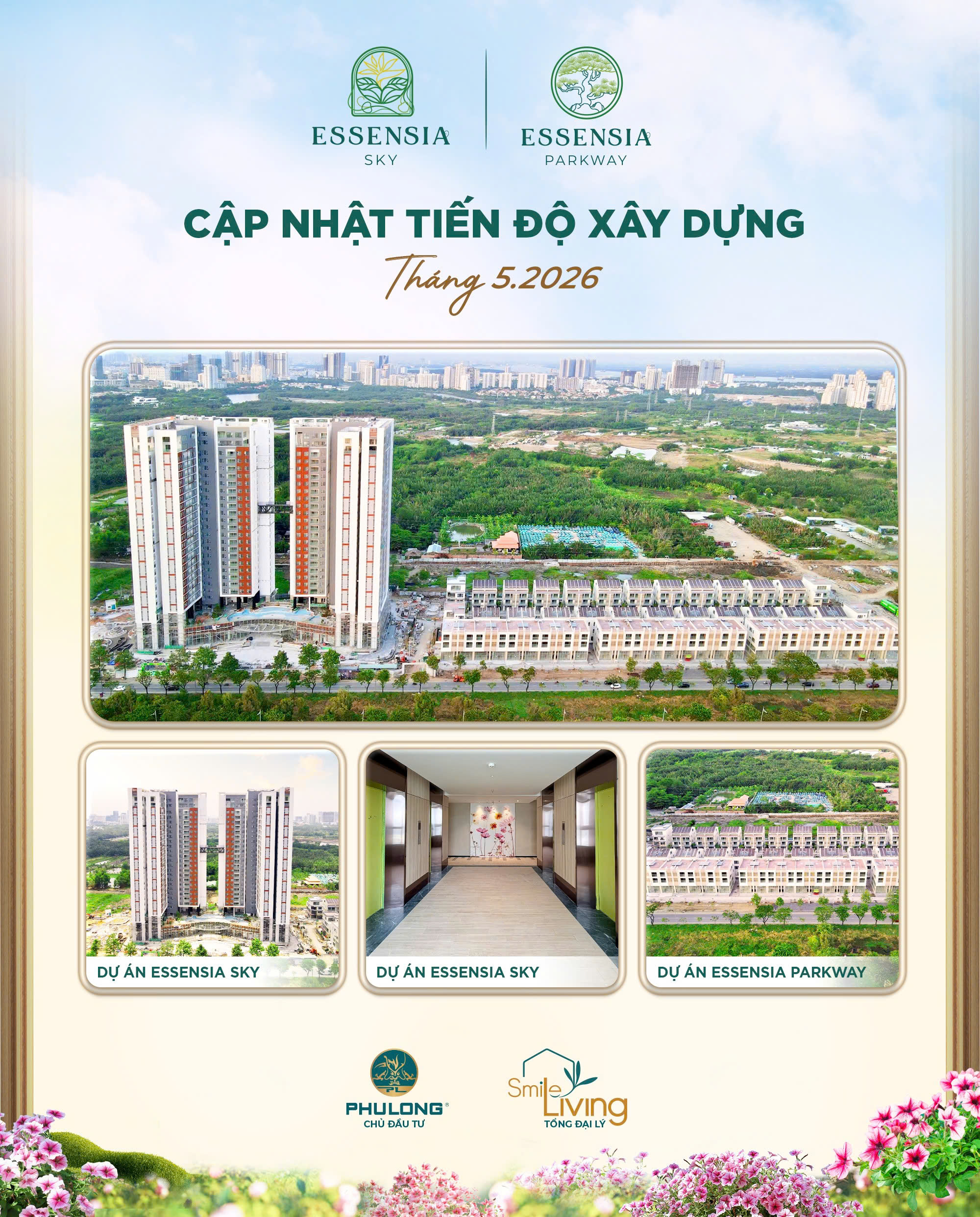 Cập nhật tiến độ dự án Essensia Sky và Essensia Parkway tháng 05/2026