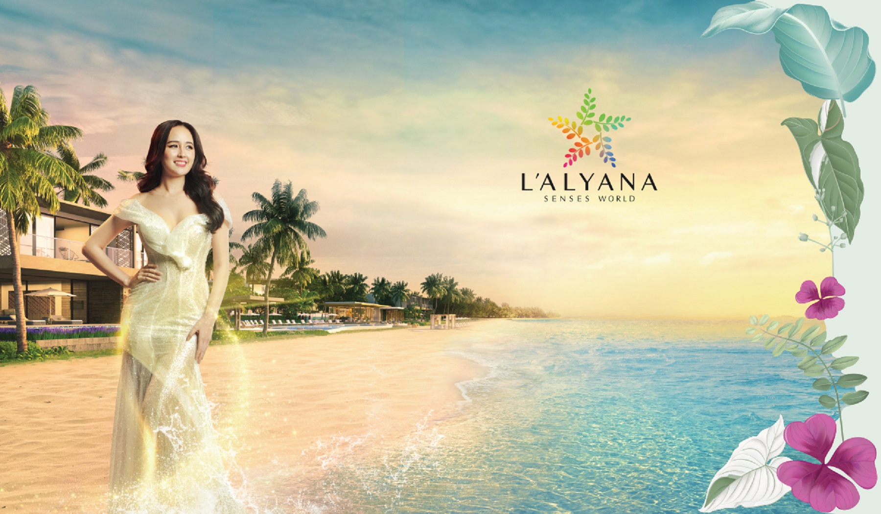 Banner phối cảnh khu nghỉ dưỡng cao cấp L'Alyana Senses World Phú Quốc tại Bãi Ông Lang