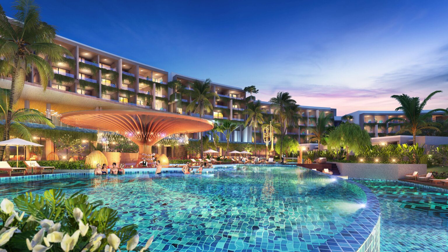Tiện ích hồ bơi trung tâm dự án Furama Resort & Spa Phú Quốc.