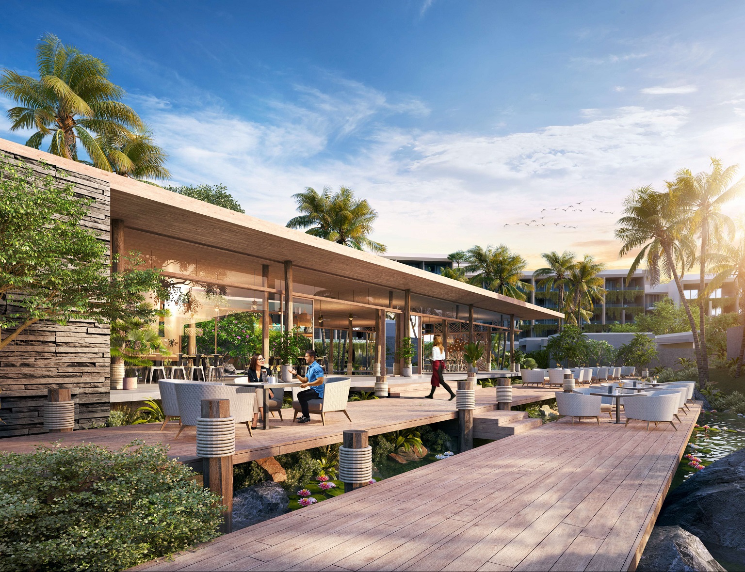 Phối cảnh nhà hàng All-day Dining tiện ích cao cấp Furama Resort & Spa Phú Quốc.