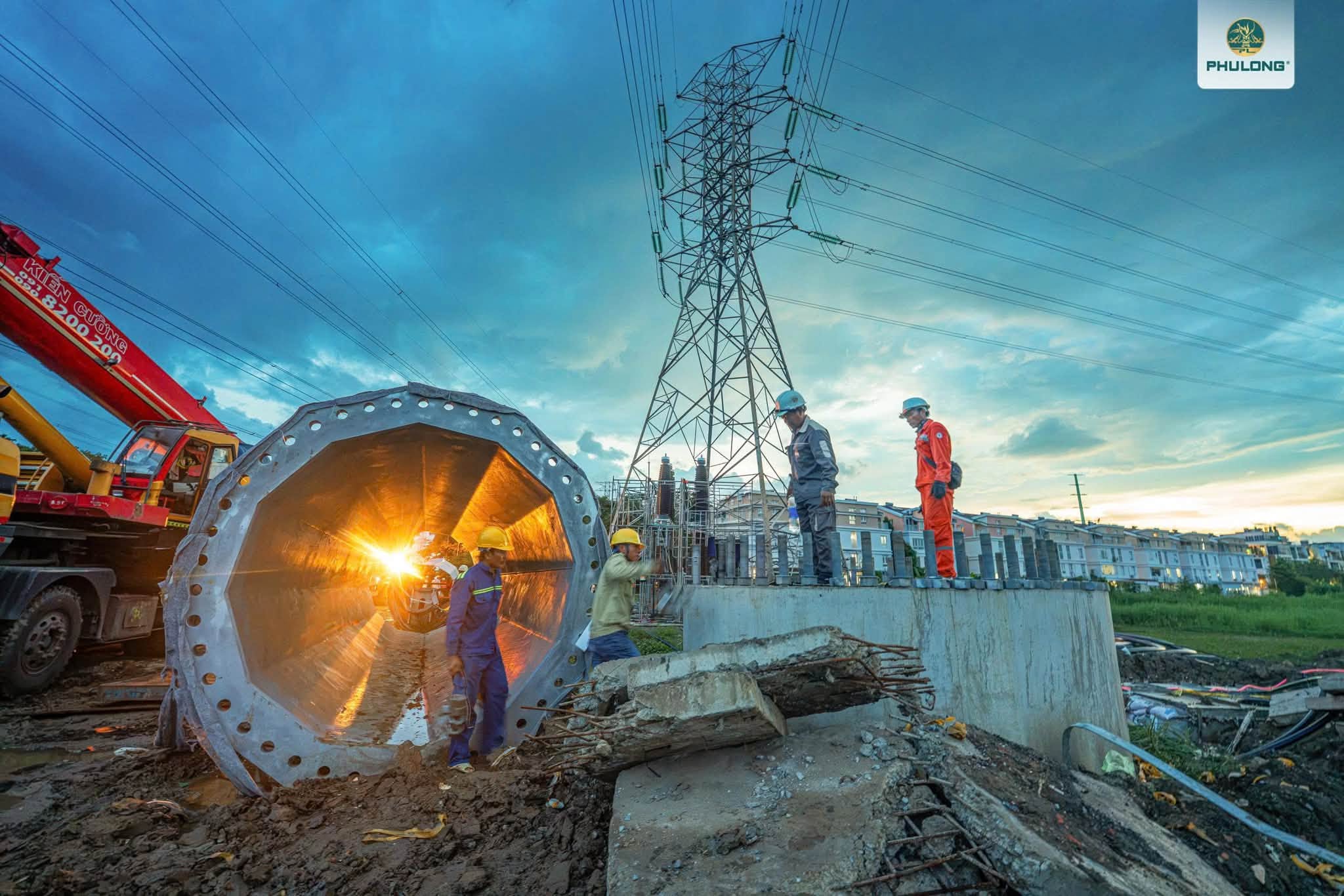 Thi công tuyến cáp ngầm 220kV Nhà Bè – Tao Đàn