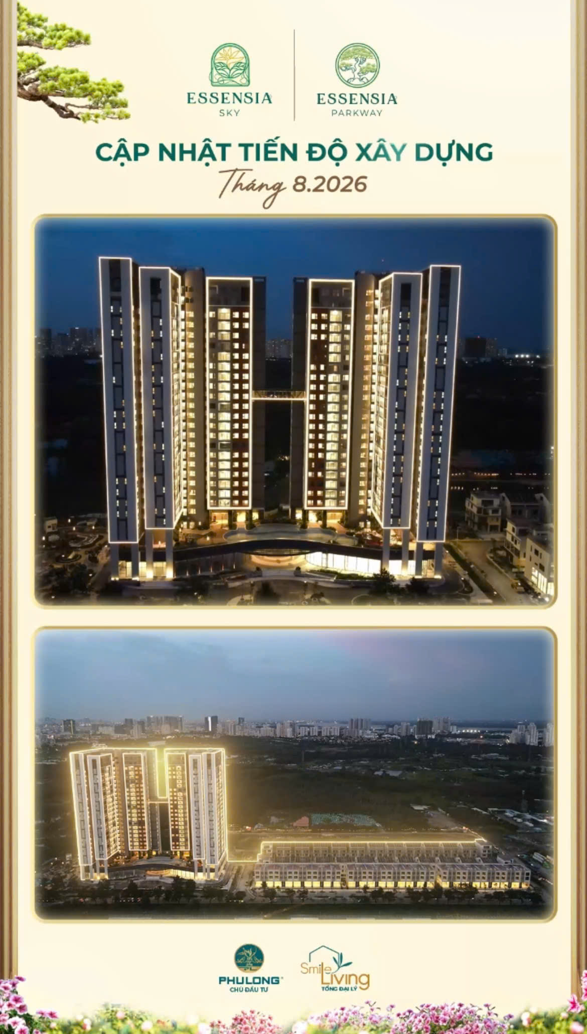 Tiến độ Essensia Sky và Essensia Parkway tháng 8/2026